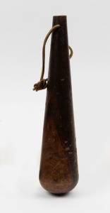 An antique fid, lignum vitae, 19th century. End cut, and holed for lanyard at a later date, 29cm long