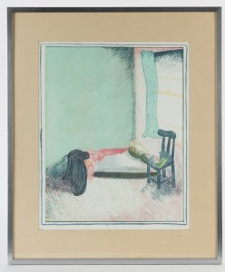 HELEN EAGER (1952 - ), (the bedroom), lithograph, 6/10, signed lower right "Helen Eager, '77", ​​​​​​​46 x 37cm, 62 x 52cm overall