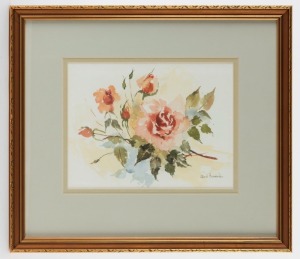 AVRIL FOENANDER, Roses, watercolour, signed lower right, 20 x 26cm, 37 x 42cm overall