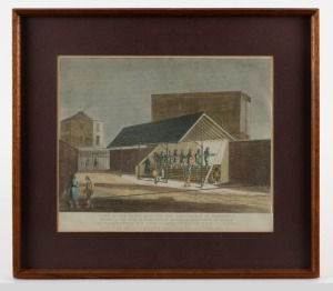 "View of the Tread Mill for the Employment of Prisoners. Erected at the House of Correction at Brixton, by Mr. Wm. Cubitt of Ipswich" coloured engraving, circa 1822. ​​​​​​​21 x 26cm, 33 x 37cm overall