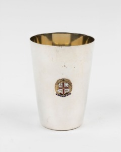MELBOURNE AMATEUR REGATTA "Maiden Eights, 1948" silver plated trophy beaker "Won By Hawthorn R.C. G.L. CODE. BOW", 11.5cm high