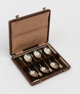 Australian silver boxed set of six teaspoons with koala finials, 20th century, 11cm long, 47 grams total