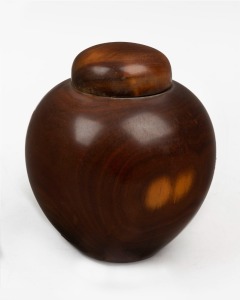 A turned mulga wood lidded jar, 20th century, 16cm high