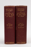 BEAN, C.E.W. "Official History Of Australia In The War Of 1914-18" published by Angus & Robertson [Syd. 1934] 3rd edition, 2 vol. hardback in maroon boards with gilt lettering on the spines