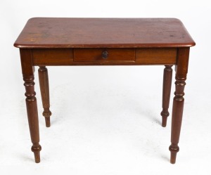 An antique Australian cedar hall table with single drawer, 19th century, 76cm high 91cm wide 49cm deep