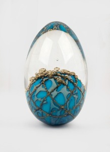 JEMMA CLEMENTS Australian art glass egg ornament, ​​​​​​​7cm high