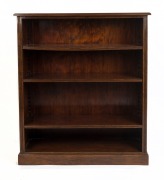 An Australian stained Kauri pine open library bookcase with three adjustable shelves,&nbsp;circa 1890 124cm high, 106cm wide, 33cm deep