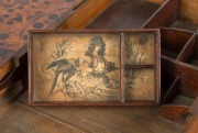 An unusual antique Australian circular table, profusely inlaid on all surfaces in Australian specimen timbers, the drawer attractively fitted for gaming, 19th century, ​​​​​​​79cm high, 77cm diameter - 4