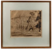 ARTIST UNKNOWN, Sheep and Shadows, etching, signed lower right (illegible), 25 x 30cm, 44 x 48cm overall - 2