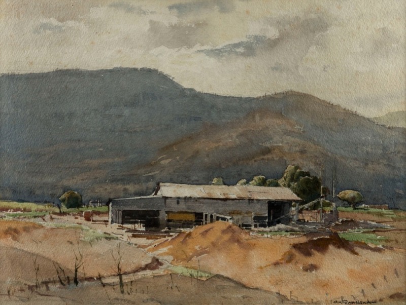 GEOFFREY KEITH TOWNSHEND (1888-1973), (the old mill shed), watercolour, signed lower right "G.K. Townshend", ​​​​​​​33 x 43cm, 48 x 59cm overall