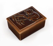 FOWLER Rockingham glazed jewellery box with koala top, ​​​​​​​6cm high, 13cm wide, 9.5cm deep - 2