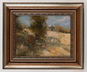 DALE MARSH (1940 - ), untitled landscape, oil on canvas, signed lower right "Dale Marsh, 1976", ​​​​​​​29 x 39cm, 48 x 58cm overall