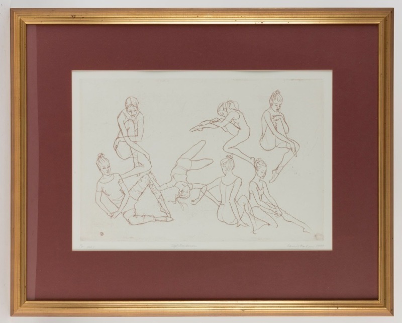 LOUIS KAHAN (1905-2002), Sept. Dancers, lithograph,1/5, signed lower right "Louis Kahan, 1987", 37 x 54cm, 63 x 78cm overall