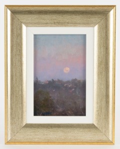 KASEY SEALY (1961 - ), Berowra Moon, oil on board, signed lower left "Kasey Sealy", ​​​​​​​endorsed by the artist to Richard Chamerski verso, 21 x 14cm, 37 x 29cm overall