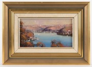 WERNER FILIPICH (1943 - ), (harbour scene), oil on board, signed lower right "Werner Filipich", titled lower left (under mount), 11 x 21cm, 25 x 35cm overall