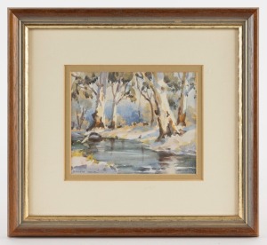 ERNEST VOGEL (1909-1993), two Australian landscape s, watercolours, signed "E. Vogel" and "Ernest Vogel", ​​​​​​​the larger 11 x 14cm, 25 x 27cm overall