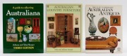 AUSTRALIAN ANTIQUES: group of three books comprising: HOOPER, Toby and Juliana "AUSTRALIAN COUNTRY FURNITURE" published by Viking O'Neil, 1988, first edition, signed by the authors, hardcover with d/j. HOOPER, Toby and Juliana " A GUIDE TO COLLECTING AUST