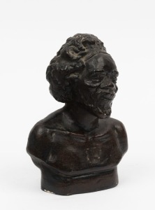 KERRYL Australian ceramic bust of an aboriginal man, incised "Kerryl, C.C. Australia", 13.5cm high