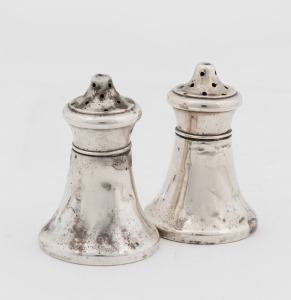 A pair of Australian sterling silver condiment pots, early 20th century, stamped "STERLING SILVER", 5.5cm high