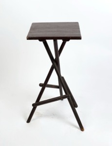 An antique Australian cricket table with packing case top and painted finish, 19th century, 73cm high, 38cm wide, 36cm deep