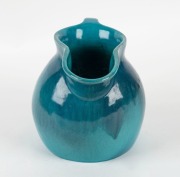 MARJORIE McCLELLAND turquoise glazed pottery jug, incised "Marjorie McClelland, 1937", 15cm high, 21cm wide - 2