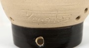 Pottery bird feeder with cassowary decoration, incised "DOUGLAS", 20.5cm high - 2