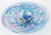 SETSUKO OGISHI Australian mottled studio glass bowl, signed "Setsuko Ogishi, 1988", 6cm high, 25cm wide - 2