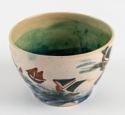 ARTHUR MERRIC BOYD & JOHN PERCEVAL fifteen piece pottery coffee service with hand-painted yacht motif, incised "A. M. Boyd", ​​​​​​​the coffee pot 20cm high - 7