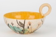 ARTHUR MERRIC BOYD & JOHN PERCEVAL pottery ramekin decorated with bush landscape, incised "A.M.B. J.P.", 9cm high, 15cm wide - 3