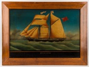 Five Chinese reverse glass painting ship portraits, titled "SPINAWAY", "THE GREAT REPUBLIC", "JOANNE", "THE IRON STAEM SHIP GREAT BRITAIN", and " ELIZABETH", ​​​​​​​40 x 58cm each, 52 x 70cm each overall  - 6