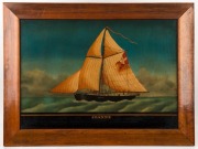 Five Chinese reverse glass painting ship portraits, titled "SPINAWAY", "THE GREAT REPUBLIC", "JOANNE", "THE IRON STAEM SHIP GREAT BRITAIN", and " ELIZABETH", ​​​​​​​40 x 58cm each, 52 x 70cm each overall  - 7