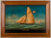 Five Chinese reverse glass painting ship portraits, titled "SPINAWAY", "THE GREAT REPUBLIC", "JOANNE", "THE IRON STAEM SHIP GREAT BRITAIN", and " ELIZABETH", ​​​​​​​40 x 58cm each, 52 x 70cm each overall  - 10