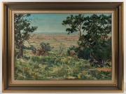 JOHN YULE (1923-1998), untitled landscape, oil on board, signed lower left "Yule, '75", 52 x 76cm, 69 x 93cm overall - 2