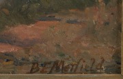 BERTHA MERFIELD (1869-1921),  Twin Gums, oil on board, signed lower right "B. Merfield", title label verso, ​​​​​​​38 x19cm high, 54 x 35cm - 3