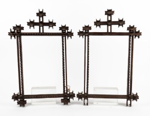 A pair of antique Australian crown of thorns picture frames, late 19th century, 60 x 40cm each overall, (internal 37 x 24cm)