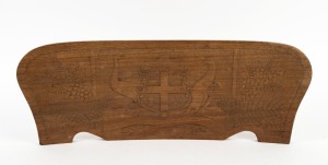 A Federation chair back with coat of arms, 50cm wide