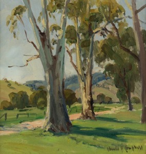 DONALD CAMPBELL, landscape, oil on board, signed lower right, 40 x 38cm, 49 x 36cm overall