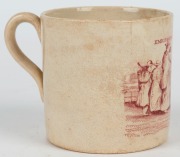 "EMIGRANTS TO AUSTRALIA" Staffordshire transfer porcelain cup, circa 1840, 7.5cm high, 10cm wide - 3