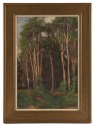 ARTIST UNKNOWN, (bush scene) oil on board, signed lower left (illegible), ​​​​​​​30 x 20cm, 38 x 28cm overall - 2