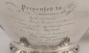 CAPTAIN ALURED TASKER FAUNCE (1808 - 1856) THE FIRST RESIDENT POLICE MAGISTRATE AT QUEANBEYAN.  A sterling silver desk stand, tea pot, sugar basin and salver, all made in London in 1839, and engraved with the family coat of arms for “A. T. Faunce” - 7