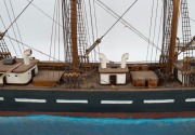 LOCH BROOM antique model tallship with four masts and rigging, 19th century, ​​​​​​​63cm high, 89cm long - 3