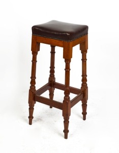 An Australian cedar artist's stool with leather top, 19th century, ​​​​​​​86cm high