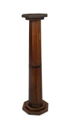 An Australian Art & Crafts pedestal, silky oak with copper banding, early 20th century, ​​​​​​​117cm high