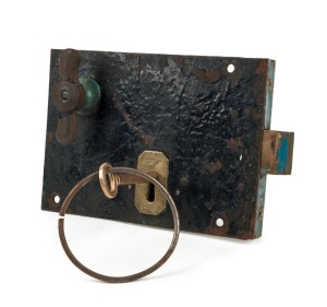 PENTRIDGE PRISON original cell door lock by CHARLES SMITH & SONS, with key, circa 1852, working order, 25.5 x 18cm