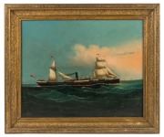 SS CATTERTHUN, A China Trade oil painting on canvas laid-down on board, in gilt frame, circa 1880, 31.5cm x 39cm, 42cm x 50cm overall. The ship sank in August 1895 off Seal Rocks, near Newcastle.