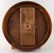 An Australian Exhibition specimen timber chess board table-top, flame cedar and huon pine with parquetry banding, circa 1890, 60cm diameter  - 3