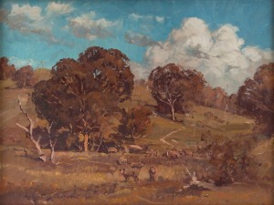 ROBERT SIMPSON (1955 - ), (pastoral scene), oil on board,  signed lower left "Robert Simpson,'81", 30 x 40 cm, 39 x 48cm overall