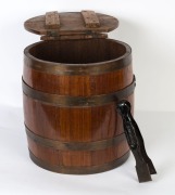 An antique Australian blackwood grain bin of coopered construction, 19th century, ​​​​​​​43cm, 41cm diameter - 2