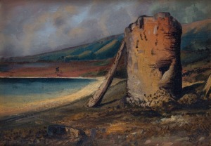 WILLIAM FORD (1823-1884), Old Kiln Mt Martha, oil on board, signed lower right "W. Ford", titled verso, 12.5 x 17.5cm, 31 x 37cm overall