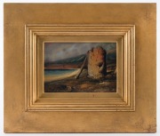 WILLIAM FORD (1823-1884), Old Kiln Mt Martha, oil on board, signed lower right "W. Ford", titled verso, 12.5 x 17.5cm, 31 x 37cm overall - 2